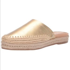 Sam Edelman Gold Espadrille Mules
